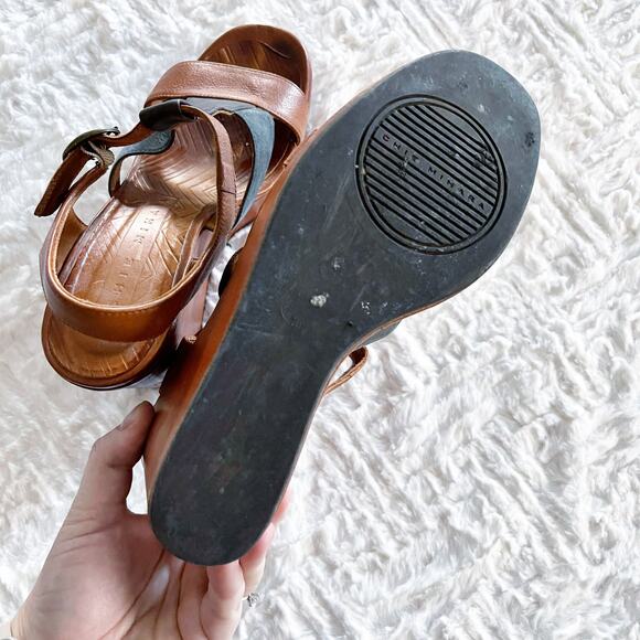 Chie Mihara Brown Leather Platform Wedge Sandals - Picture 8 of 10
